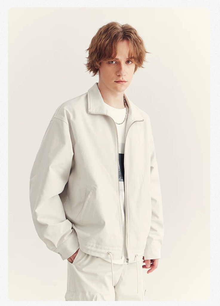 Men's Casual Zip-Up Stand Collar Jacket β Beige