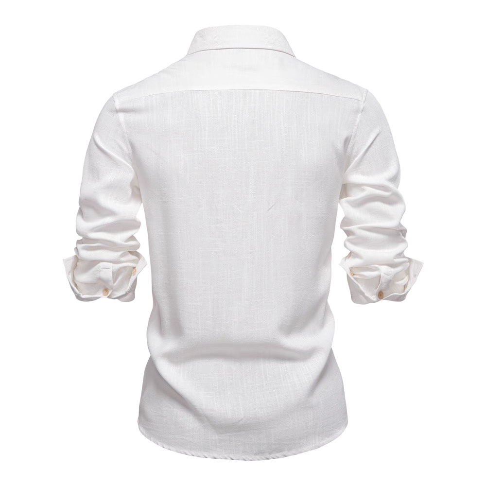 Men’s Business Solid Color Casual Shirt - Image 2