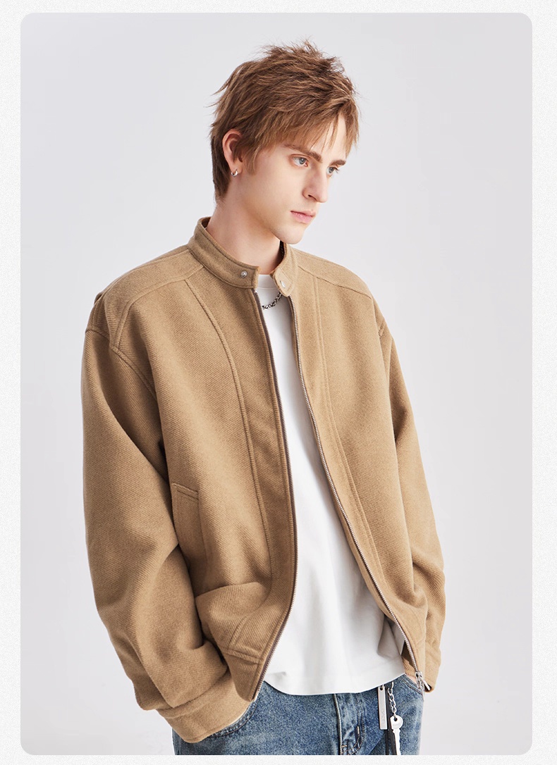 Men's High-End Casual Zipper Jacket – Brown Edition - Image 4
