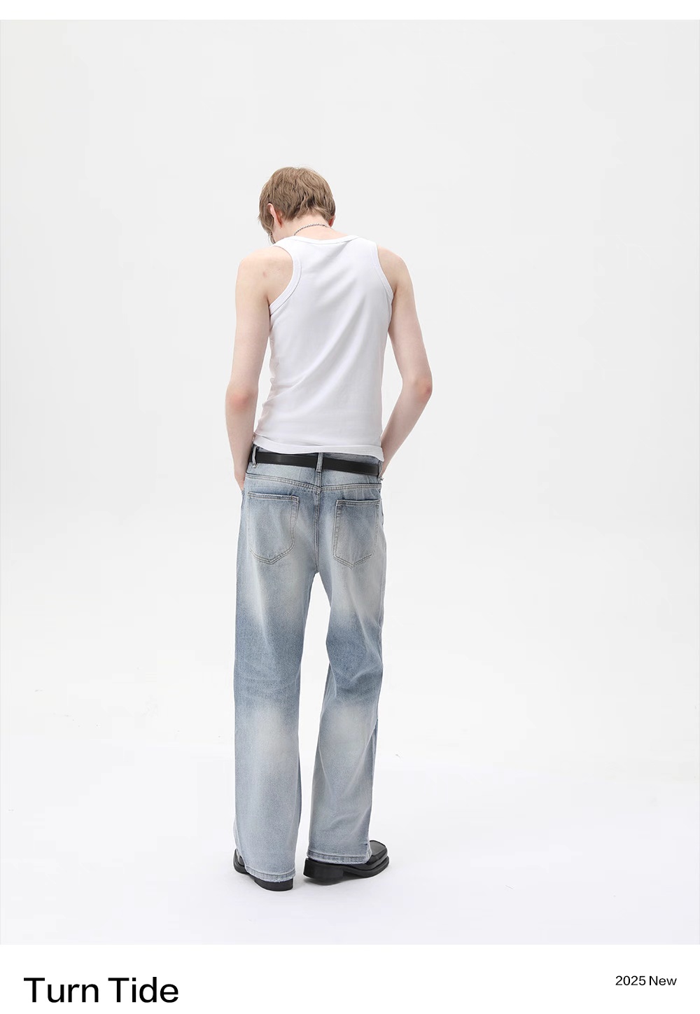 Men's Asymmetric Sleeveless Tank Top – White - Image 5