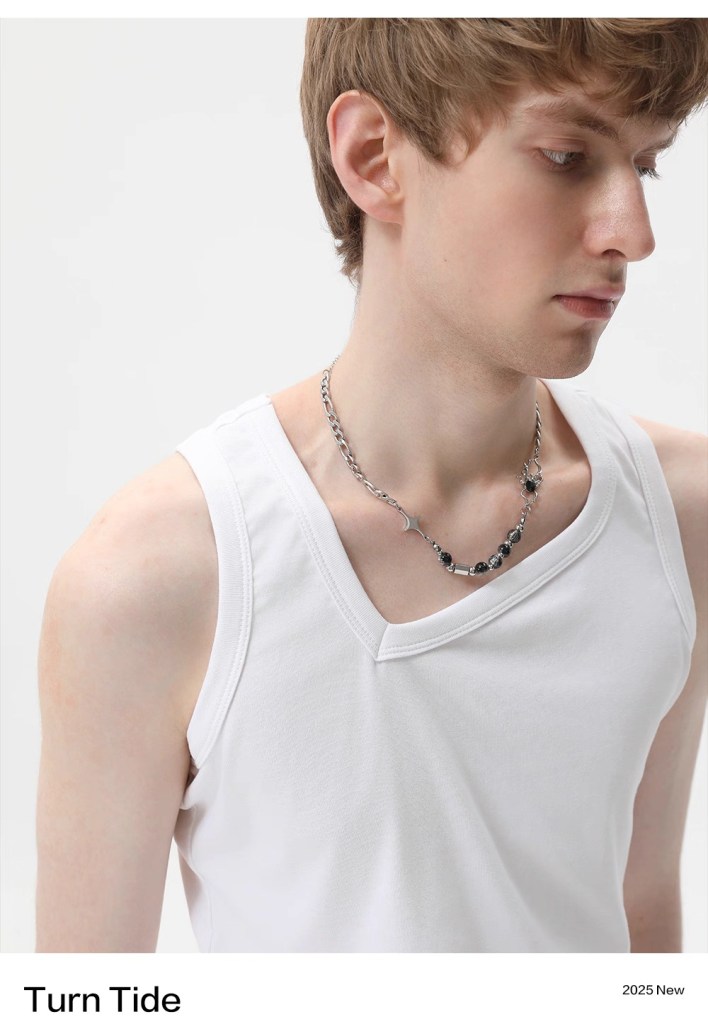 Men's Asymmetric Sleeveless Tank Top β White